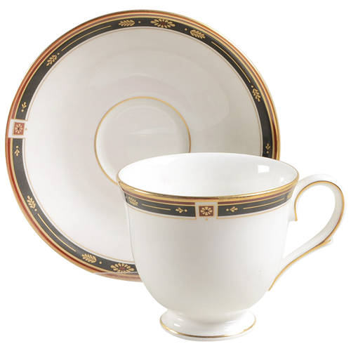Regency Black Footed Cup & Saucer Set