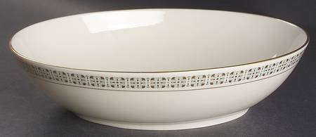 Rhythm (Turquoise & Gold) 9" Oval Vegetable Bowl