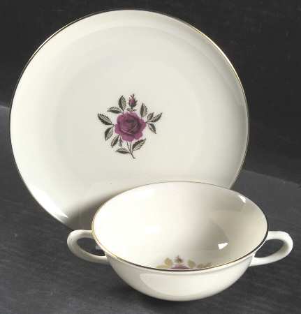 Roselyn Flat Cream Soup Bowl & Dessert Plate/Saucer Set by Lenox