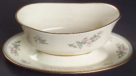Serenade Gravy Boat with Attached Underplate by Lenox