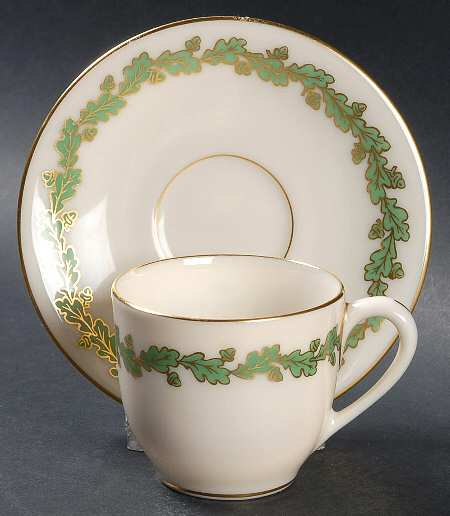 Shenandoah Green Flat Demitasse Cup & Saucer Set