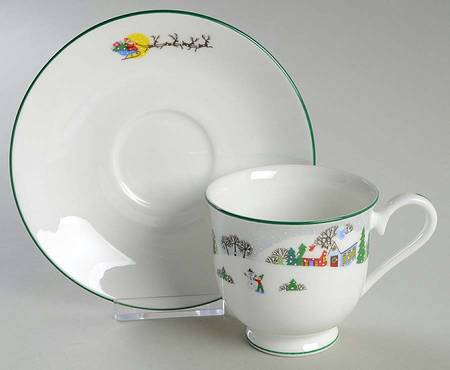 Sleighride Footed Cup & Saucer Set