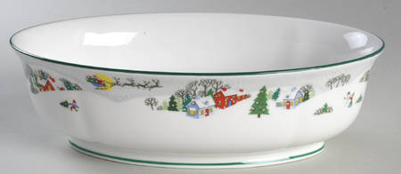 Sleighride 10" Oval Vegetable Bowl