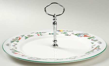 Sleighride Round Serving Plate with Handle (DP)