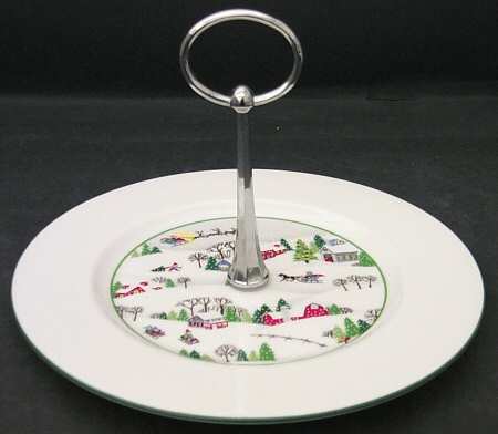 Sleighride Round Serving Plate with Handle (SP)
