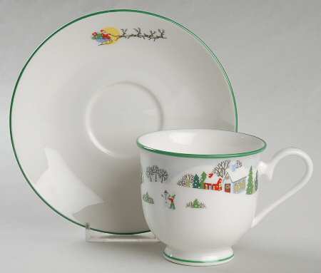 Sleighride Footed Cup & Saucer Set