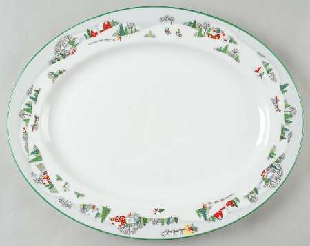 Sleighride 16" Oval Serving Platter