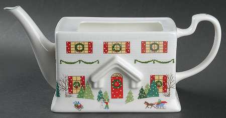 Sleighride House Tea Pot No Lid