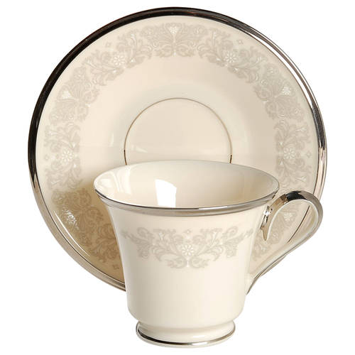 Snow Lily Footed Cup & Saucer Set