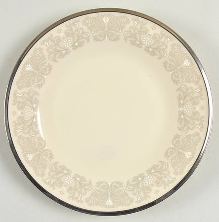 Snow Lily Footed Cream Soup & Dessert Plate/Saucer Set by Lenox