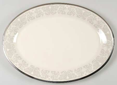 Snow Lily 16" Oval Serving Platter by Lenox