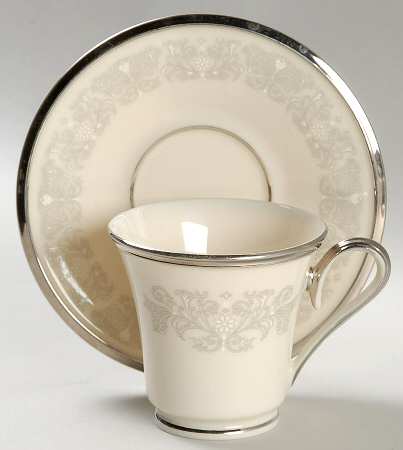Snow Lily Footed Demitasse Cup & Saucer Set