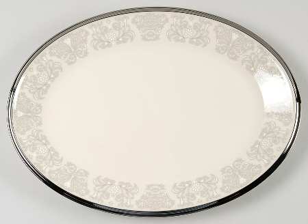 Snow Lily 14" Oval Serving Platter by Lenox