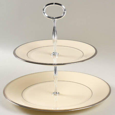 Solitaire 6 5/8"-10"  2 Tiered Serving Tray (Dp, Sp) HC