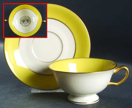 Somerset Yellow Footed Cup & Saucer Set