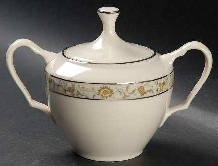 Springdale (Platinum Trim) Sugar Bowl & Lid by Lenox