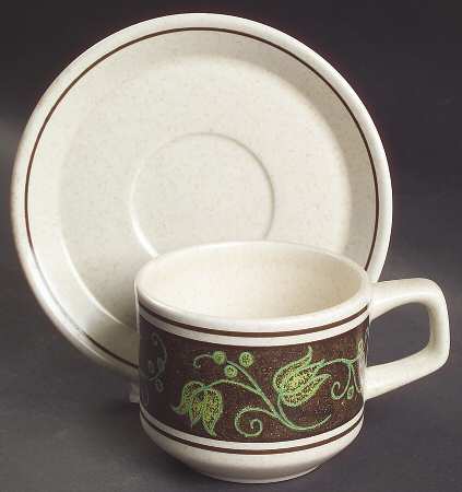 Spanish Swirl Flat Cup & Saucer Set