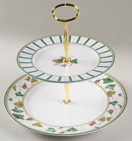 Summer Terrace 6 5/8"-10"  2 Tiered Serving Tray (Dp, Sp) HC