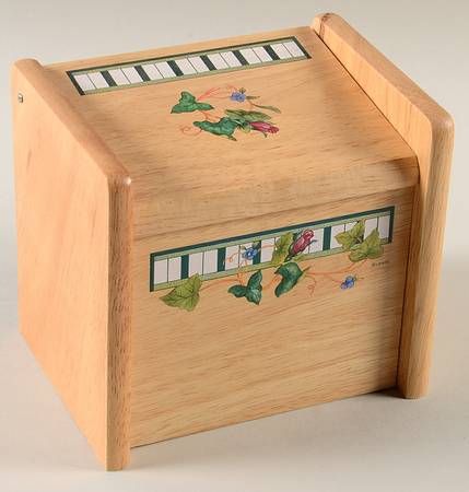 Summer Terrace Wood Recipe Box & Lid