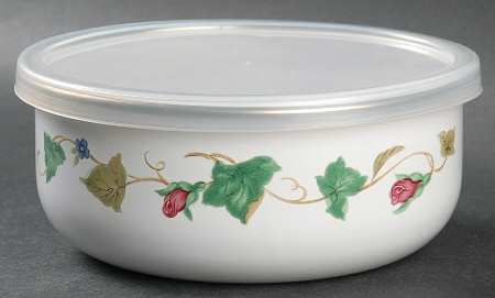 Summer Terrace 6" Metal Bowl W/Plastic Lid