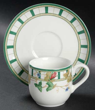 Summer Terrace Flat Demitasse Cup & Saucer Set