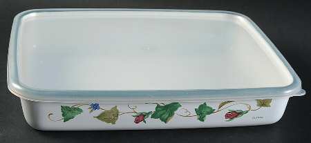 Summer Terrace 1" Rectangular Metal Baker with Plastic Lid