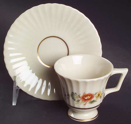 Temple Blossom Footed Demitasse Cup & Saucer Set