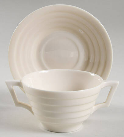 Terrace White Flat Bouillon Cup & Saucer