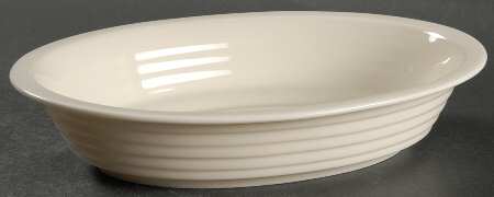 Terrace White 9" Oval Vegetable Bowl