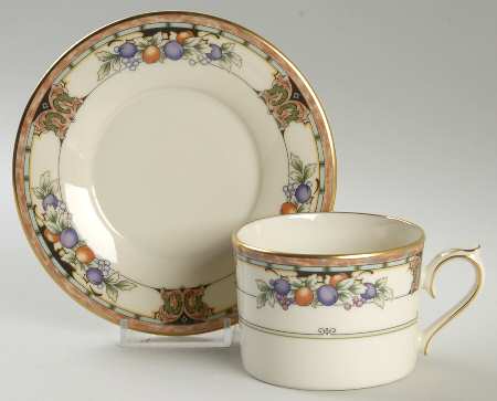Tuscan Orchard Flat Cup & Saucer Set by Lenox