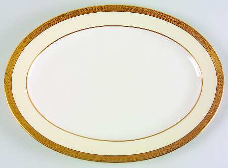 Vernon (Cream Rim) 13" Oval Serving Platter by Lenox