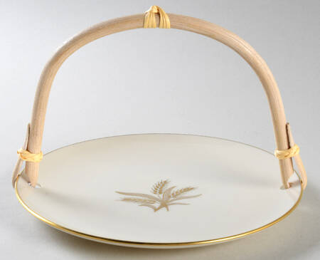 Wheat 5 3/8"-5 5/8" Bamboo Handled Serving Plate  HC