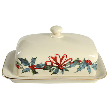Winter Greetings Rectangular Covered Butter