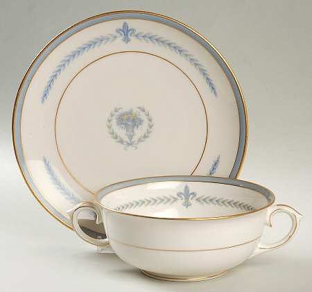 Puritan Footed Cream Soup Bowl & Saucer Set