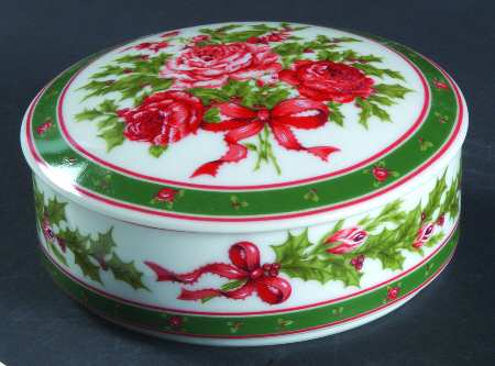 Christmas Rose 4" Round Box & Lid