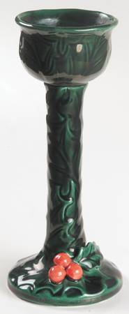 Green Holly 7" Candlestick