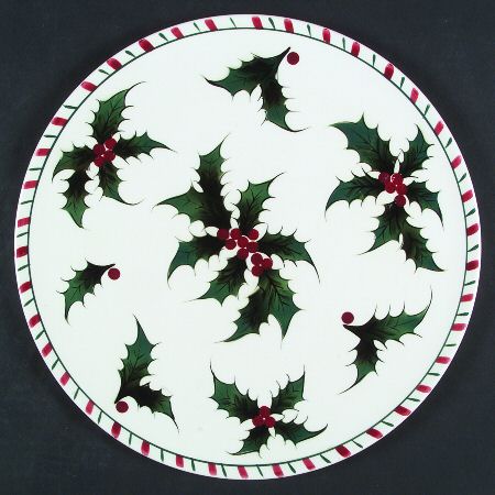 Holly Candy Cane Cake Plate