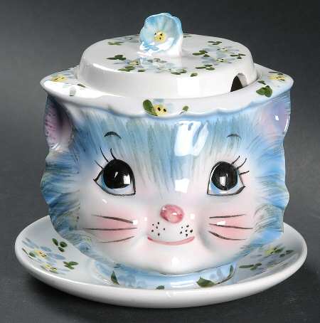 Miss Priss Jam/Jelly & Lid w/Attached Underplate
