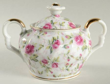 Rose Chintz Sugar Bowl & Lid