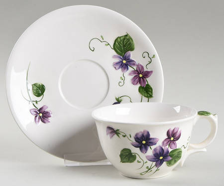 Sweet Violets Flat Cup & Saucer Set