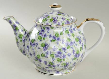Violet Chintz Teapot & Lid