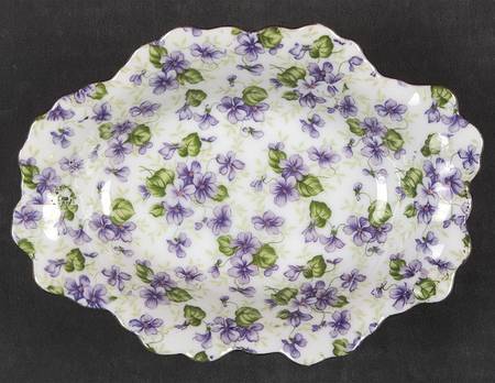Violet Chintz Small Sweet Meat Dish
