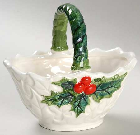 White Holly Small Basket
