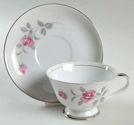 Enchanted Rose Footed Cup & Saucer Set