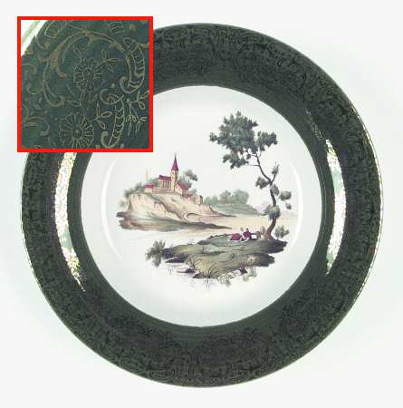 Chateau France Forest Green (Fil 1TS284) Coupe Soup Bowl