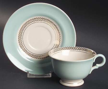Federal Araby Blue Footed Cup & Saucer Set