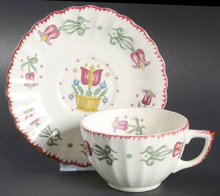 Old Dutch Flat Cup & Saucer Set