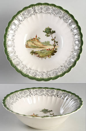 Platinum French Chateau (Green) 8" Round Vegetable Bowl