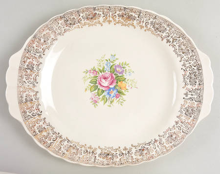 Rosalie (Scalloped) 14" Oval Serving Platter