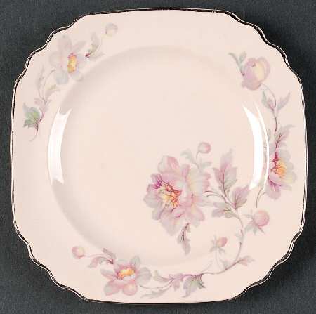 Silver Moon Pink Background Bread & Butter Plate